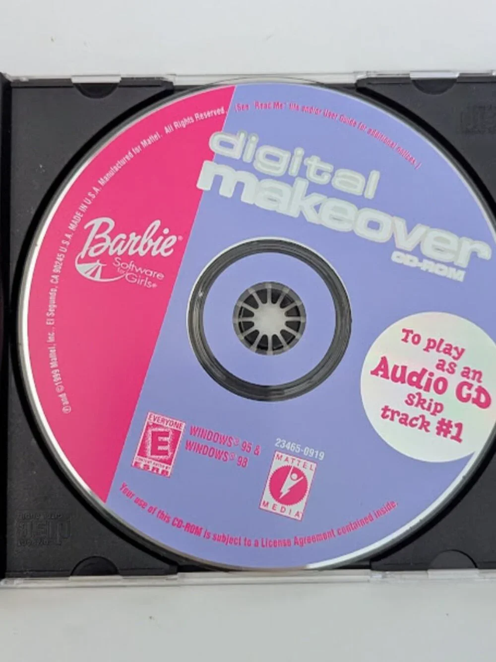 Barbie Digital Makeover PC CD-ROM Game Mattel Media Vintage Windows 95 98